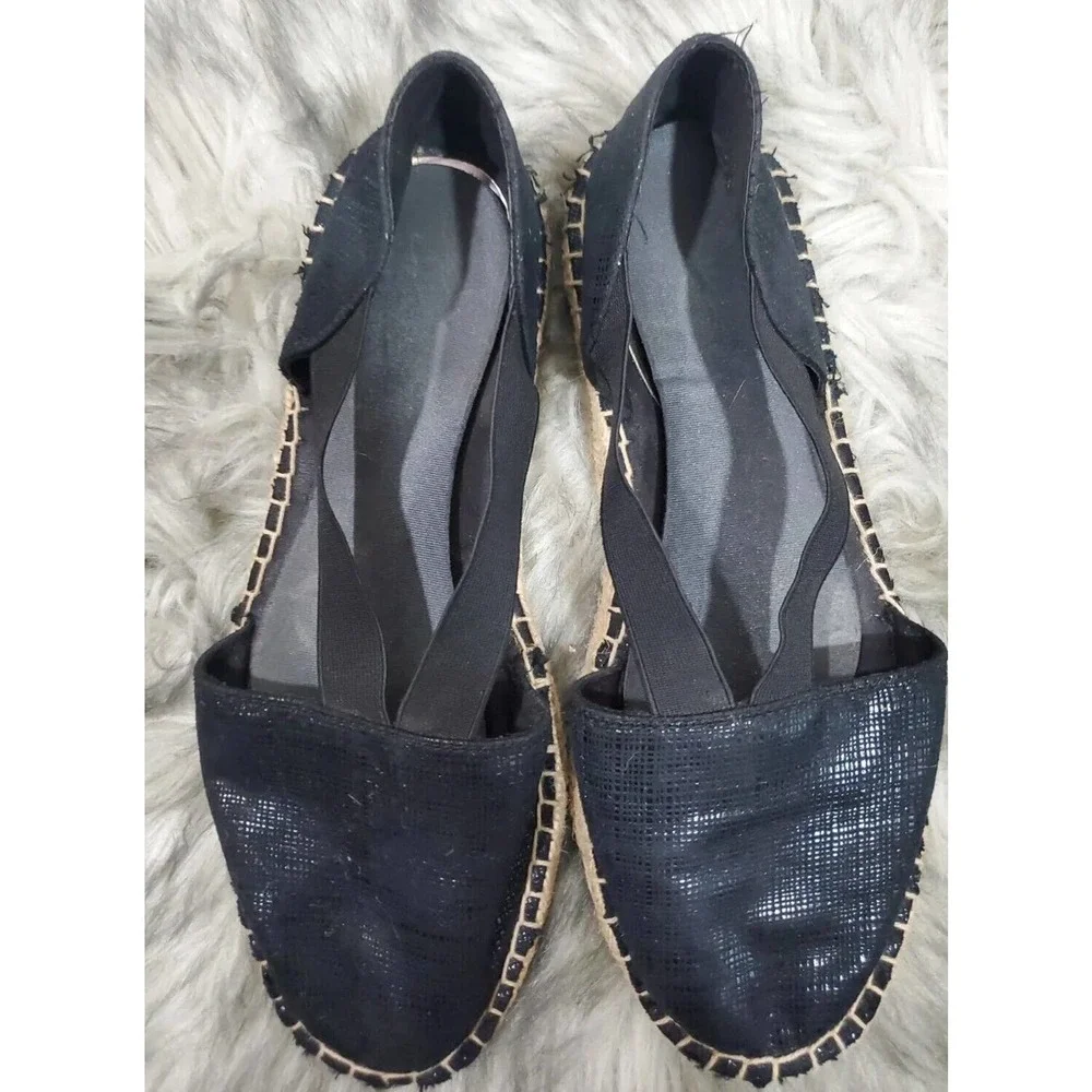 Kenneth Cole Reaction Black Sparkly Fabric Easy On Casual Flats Shoes Size 10